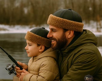 Baby Fur Hat, Kids Winter Cap, Leather Hats Sheepskin Camping Gear Handmade Beanie
