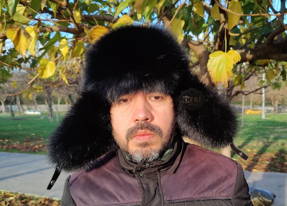 Black Fur Men Hat Trapper Hat Black Fox Fur Hat Fox Fur Fashion Hat Black Fox Fur Hat Leather Hat Winter Hat christmas Gifts for Him Etsy UK
