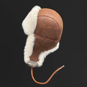 Handgemaakte leren Russische Russische Oesjanka trapper-winterbontmuts voor heren en dames - warme muts van schapenvacht - gratis expresverzending