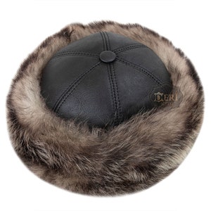 Shearling Sheepskin Leather Hat – Handmade Unisex Winter Fur Cap, Warm Sheepskin Cold Weather Headwear