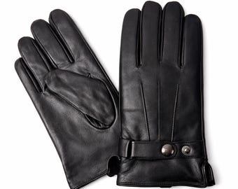 Men’s Handmade Goat Leather Gloves with Miflon Lining | Warm Winter Gloves for Daily City Use | Genuine Leather
