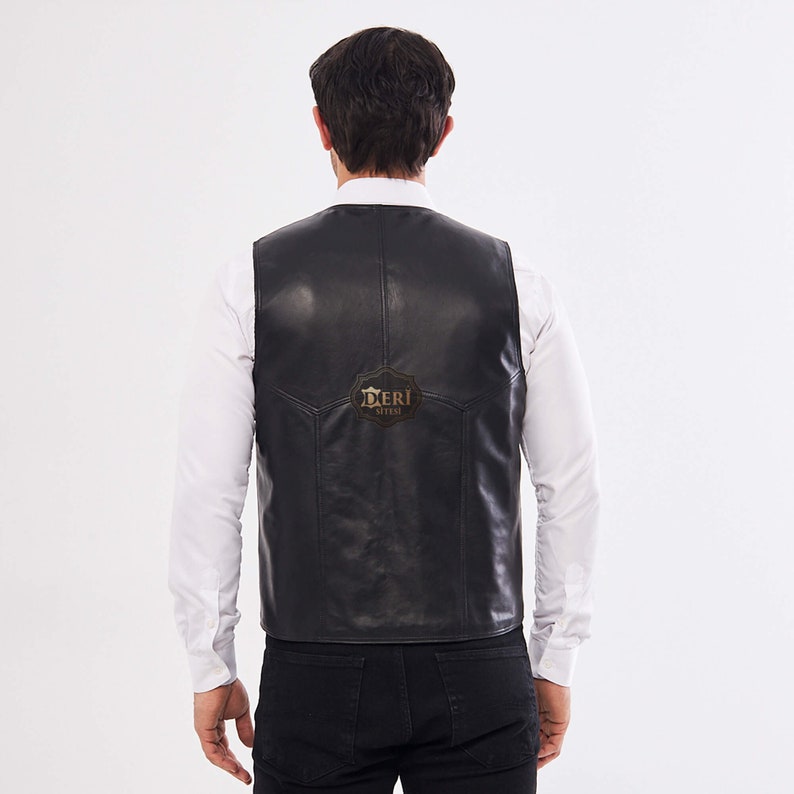 Mens Genuine Leather Vest: Classic Meets Modern with High-Quality Craftsmanship - Stylish & Versatile - Unique Gift for Him - Perfect for Any Occasion