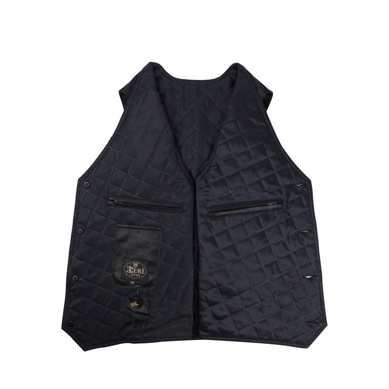 Men's Leather Vest Black - Premium 100% Lamb Leather - Sheepskin - Free Shipping - Unique Gift for Him - High-Quality Craftsmanship