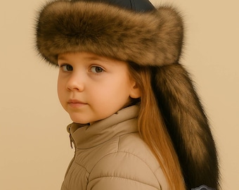Girls Winter Hat - Horse Riding Hats, Sheepskin Leather Cap – Handmade Warm Lambskin Kids Gift