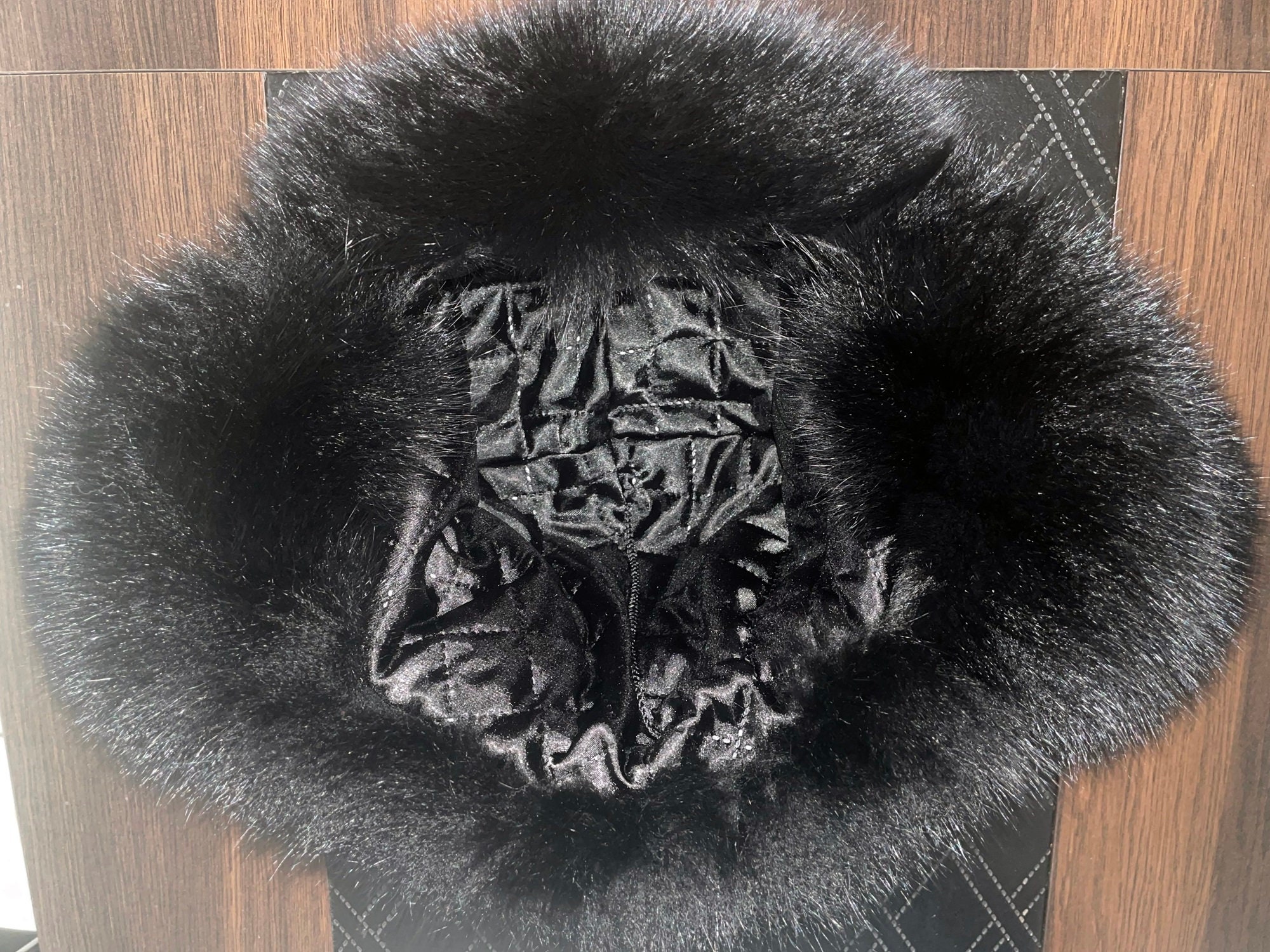 Mens Black Russian Trapper Winter Warm Hat Cap With Soviet