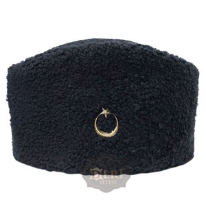 Atatürk Hat - Black Sheepskin - Unisex Winter Hat - Handmade Leather Hat - Anatolian Hat - XS- S - M - L - XL - 2XL