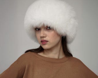 黒キツネの毛皮のロシアの帽子、コサック帽子、本物のキツネの毛皮の