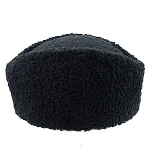 Chapeau kalpak anatolien en peau de mouton noir Chapeau en cuir fait main Chapeau turc Papakha image 1