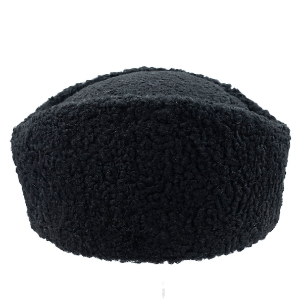 Black Sheepskin Anatolian Kalpak Hat - Handmade Leather Hat - Turkish Hat - Papakha