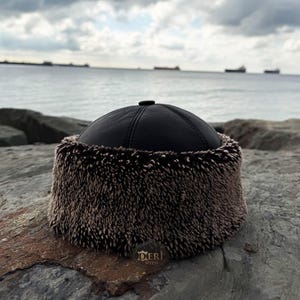 Shearling Sheepskin Hat - Genuine Leather Winter Fur Cap - Unisex, Handmade, and Luxurious - Warm Hat - Unique -Christmas Gift Ideas