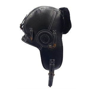 Russian Fur Hat: Men&#39;s Black Sheepskin Trapper (Outdoor & Stylish!) - Warm Hat Unique Winter Gift for Him - Unique Gift For Him
