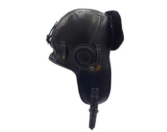 Herenschaap Leren Bombermuts Winter Trapper Ushanka Aviator Russische Hoeden - Kerstcadeaus voor Hem - S137