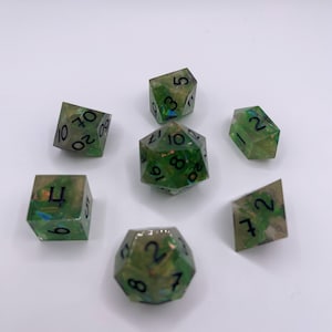 sharp edge dice set, RPG dice, dice, d20, resin dice, handmade dice, dandd, dandd dice, d20 set, dice set, stocking stuffer