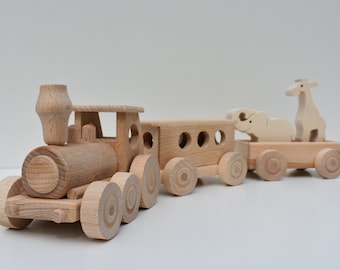 Wooden train (with name)