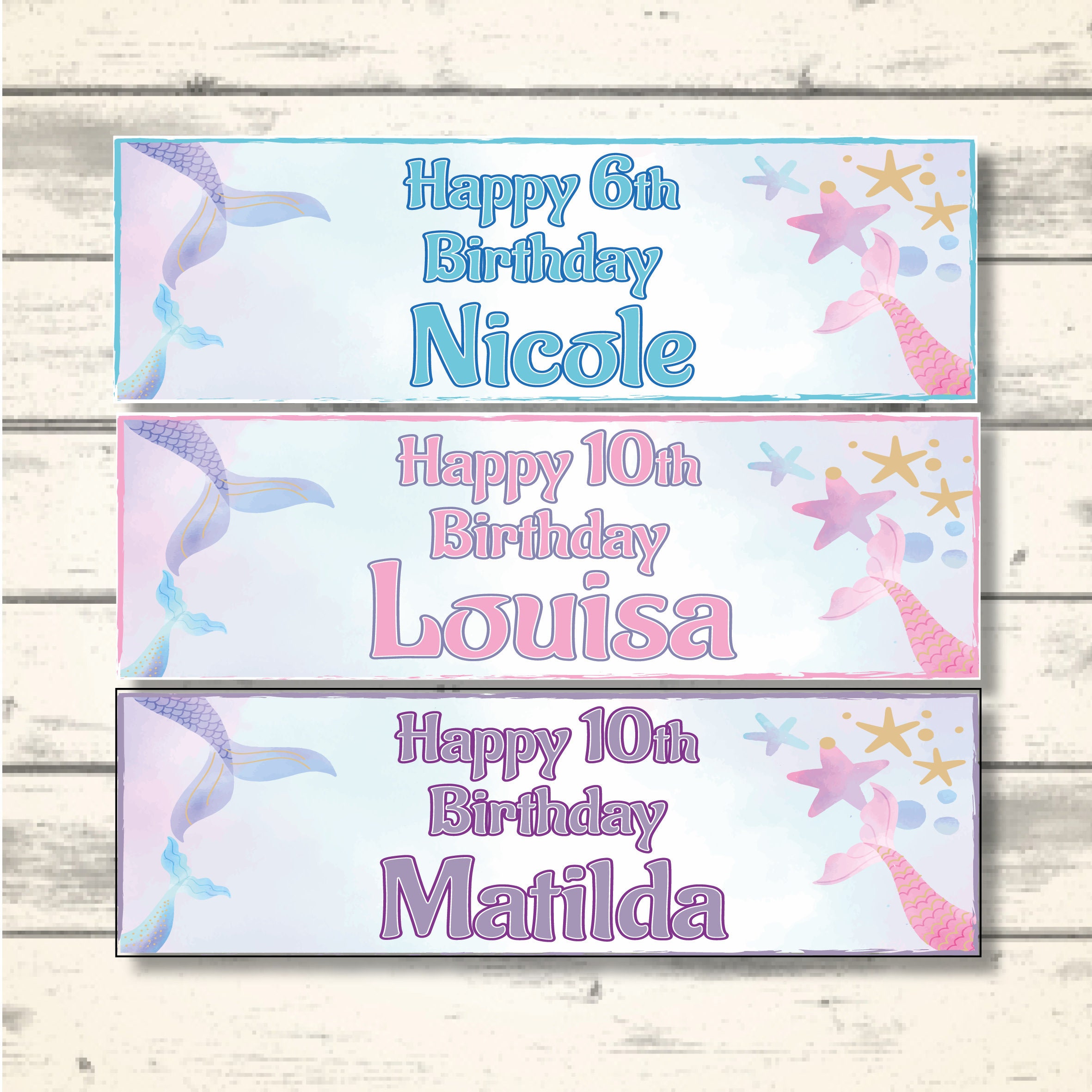 Mermaid Birthday Party Custom Banner - The Party Girl