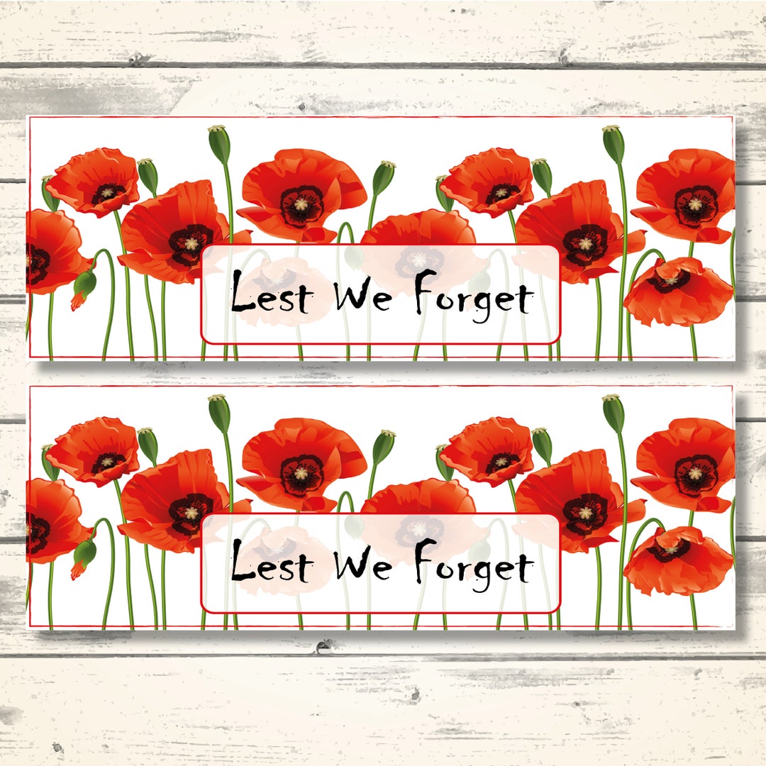 Pack of 2 Remembrance Day Window Display Banners Poppy Day Banners