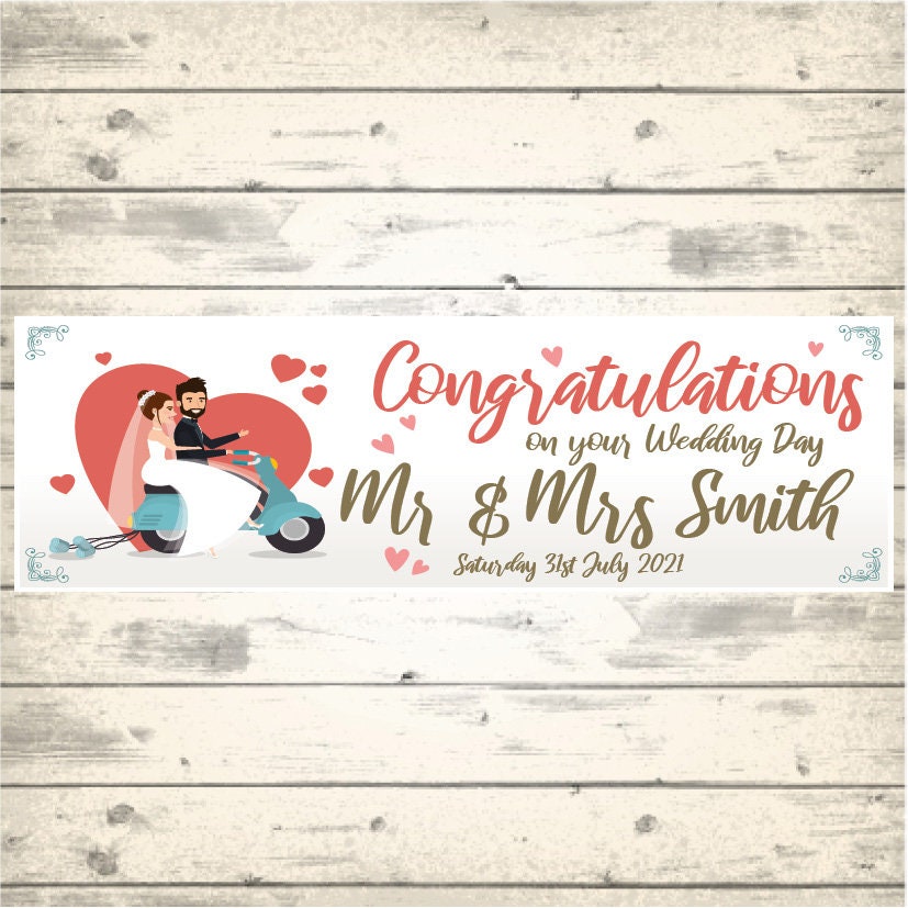 2 Personalised Wedding Banners Design 2 | Etsy