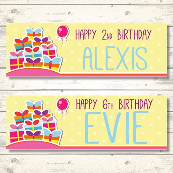 2 PERSONALISED BLIPPI BIRTHDAY BANNERS ANY AGE ANY NAME 