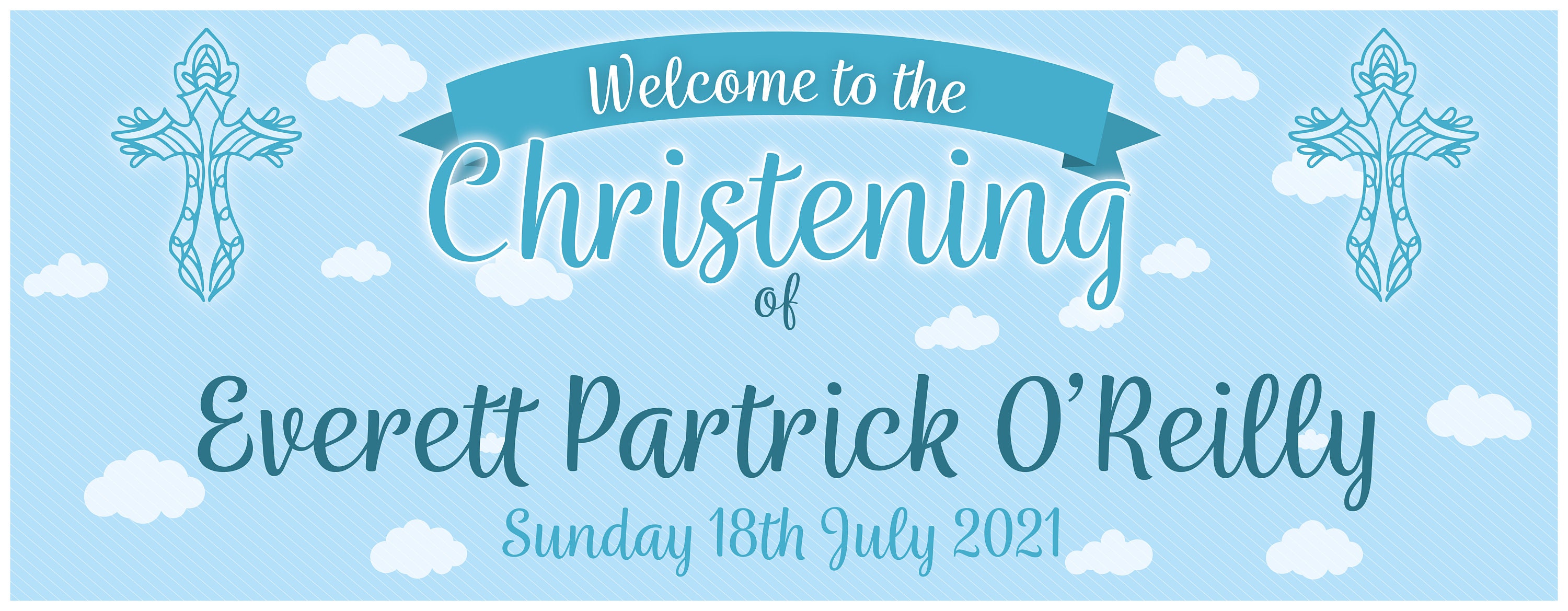 2 Personalised Christening Banners Design 2 To Etsy UK
