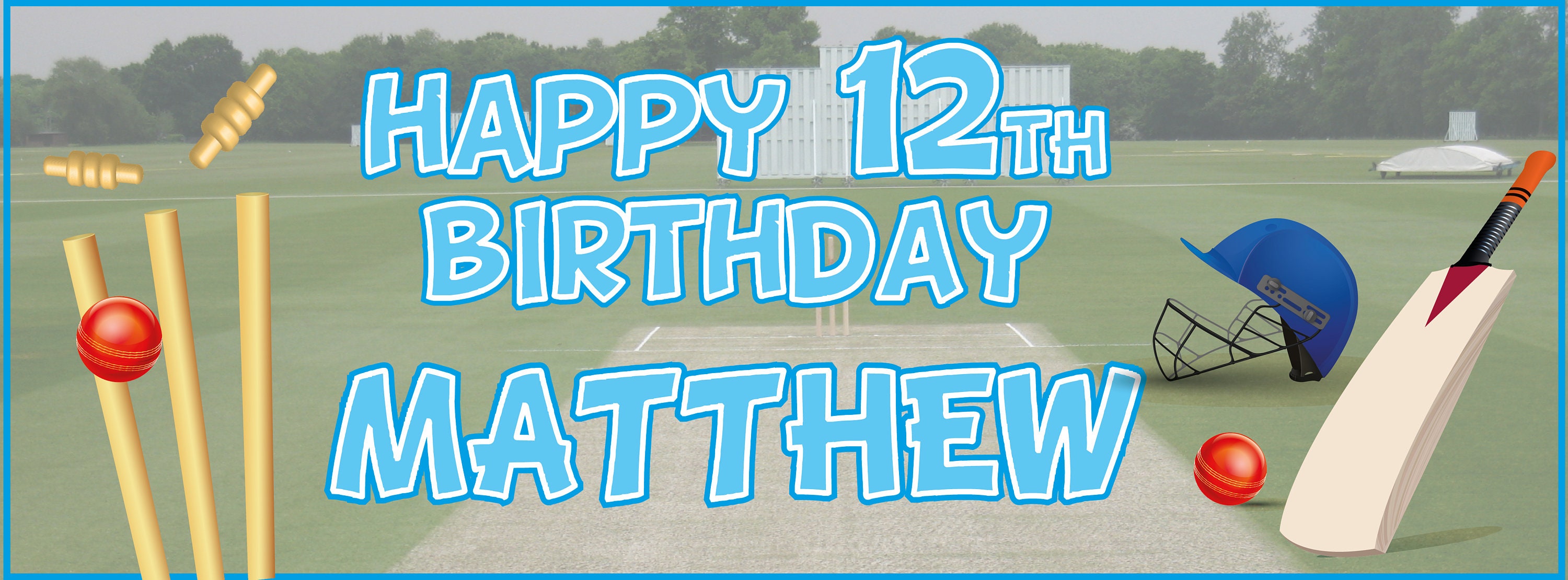 2 Personalised Cricket Birthday Banners Any NAME and AGE Etsy