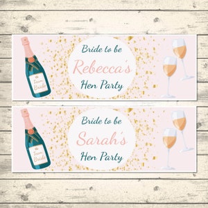 2 Personalised Bride To Be Hen Party Banners - Any Name/Message