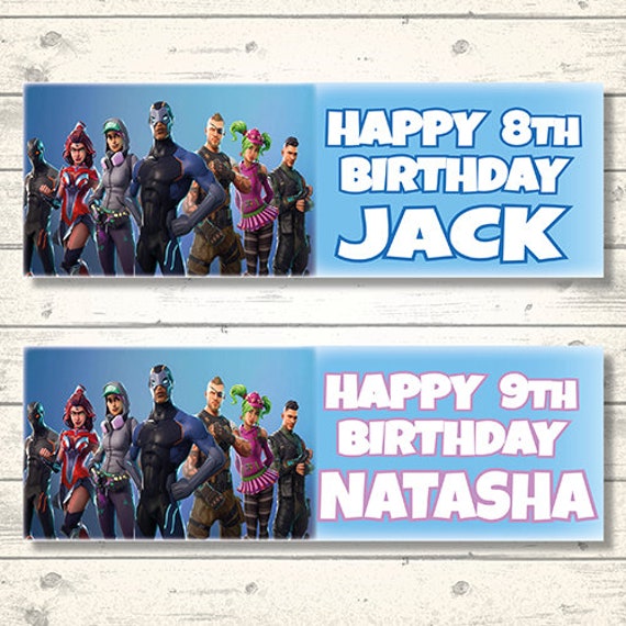 2 Personalised Fortnite Birthday Banners Any Name And Any Age - roblox personalised birthday gift wrapping paper add names