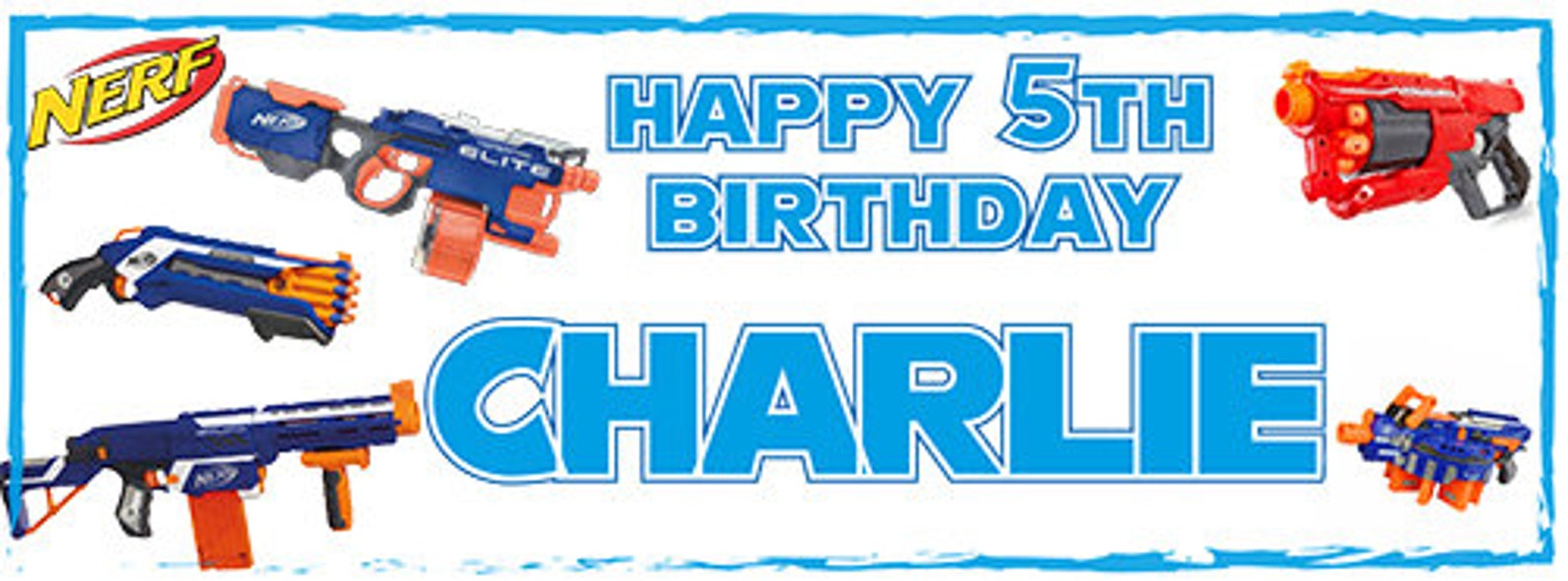 2 Personalised Nerf Birthday Banners Any NAME and Any AGE | Etsy