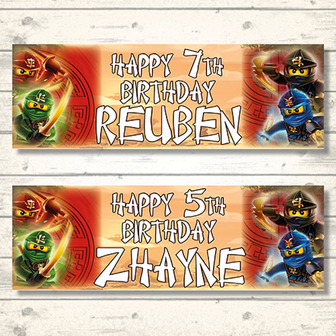 2 Personalised Lego Ninjago Birthday Banners Any NAME and | Etsy