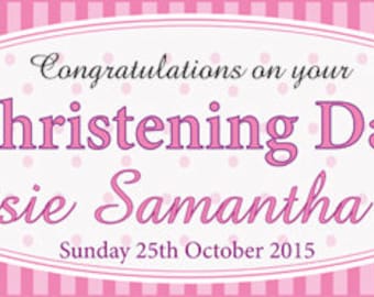 Details about   BLUE CHRISTENING DAY  BANNER PERSONALISED NAMES DATE 