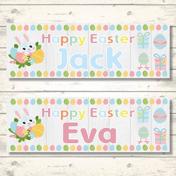 2 Personalised Easter Banners Any Name Any Message Etsy