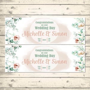 2 Personalised Wedding Banner - Any Names - Any Date - Design 1