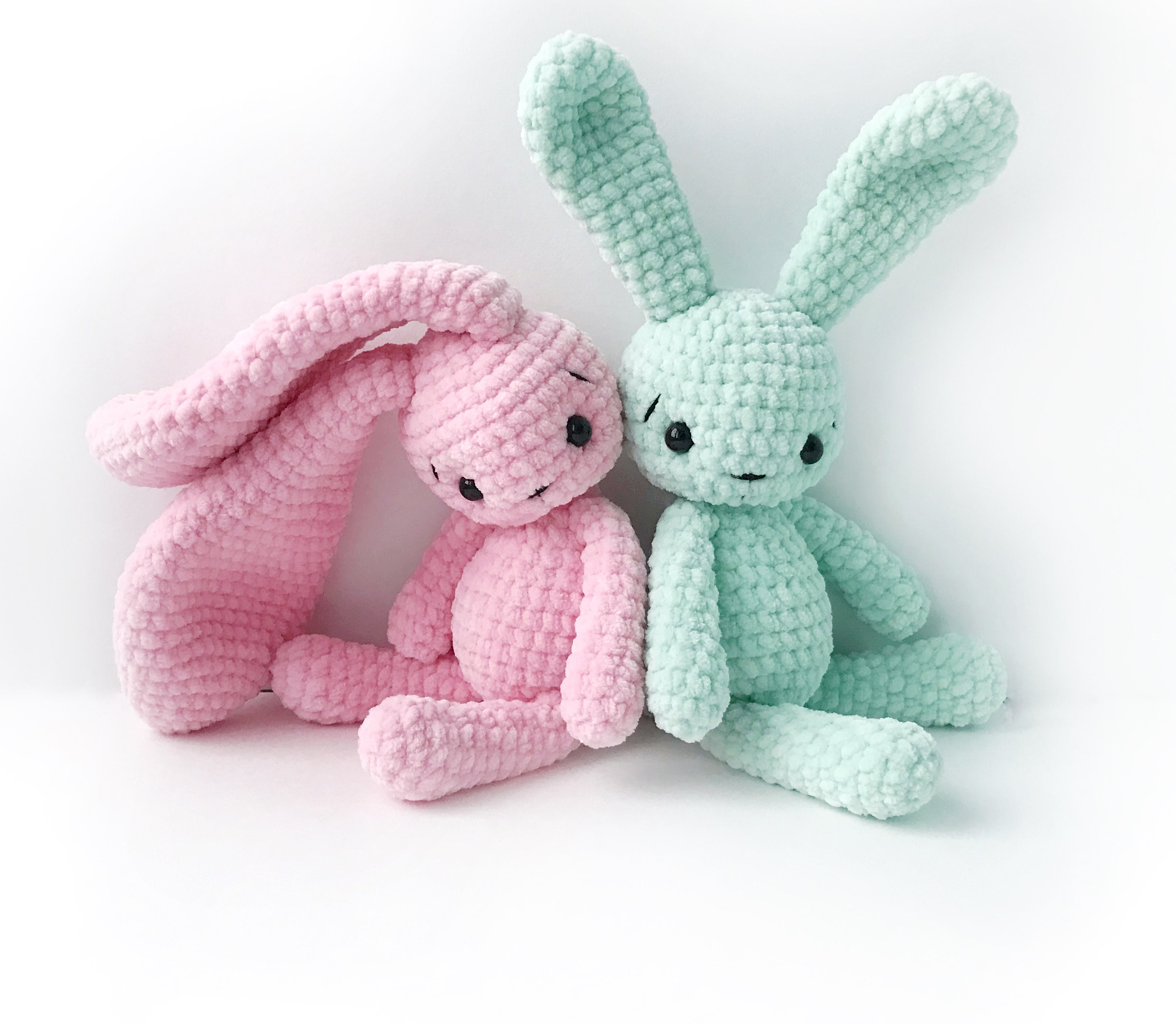 PDF Pattern Crochet Toy Bunny Sweet Bunnies Rose & Mint | Etsy