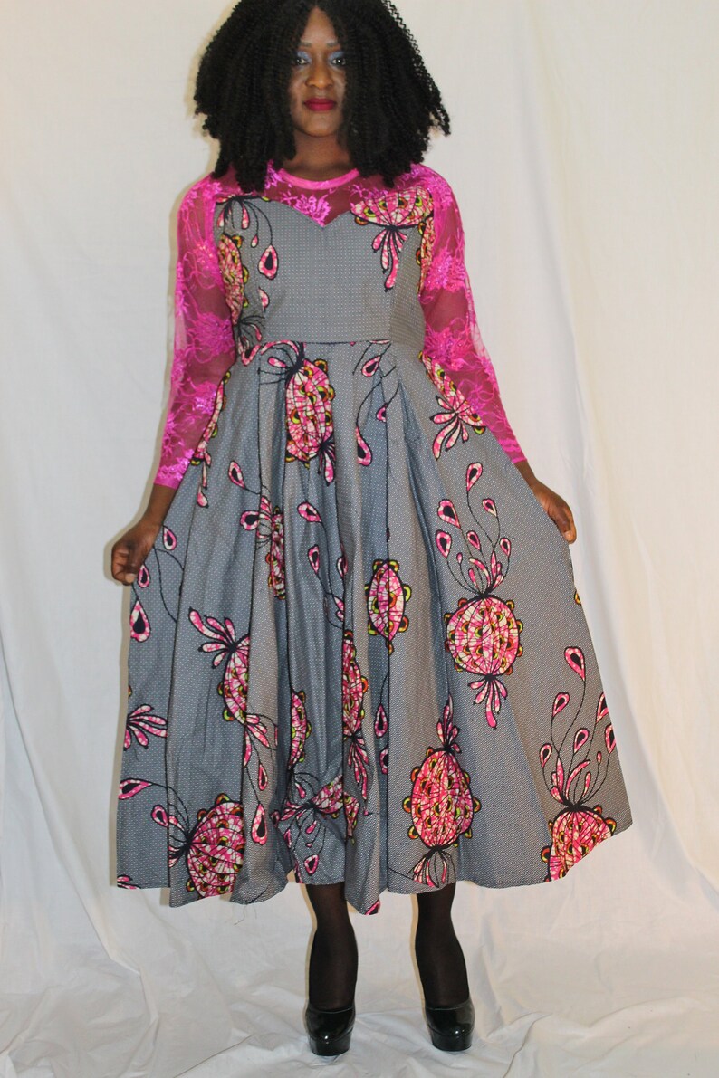 Robe milongue wax et dentelle robe africaine wax dentelle Etsy France