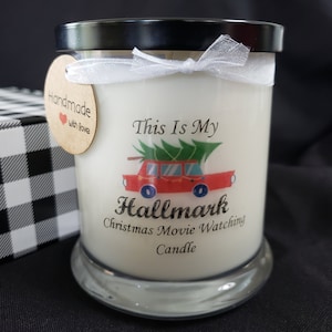 Hallmark Christmas Movie Watching Soy 12 oz candle.Hallmark Candle.Hallmark Christmas Movie Watching Candle.Christmas decor.Christmas candle