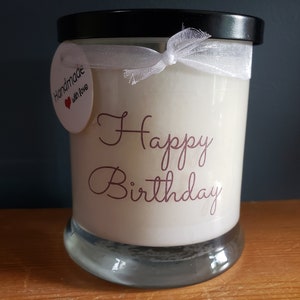 Happy Birthday SOY 12 oz Candle.Candle gift.Birthday gift.Happy Birthday.Custom candles.Personalized candle.Candles with sayings.