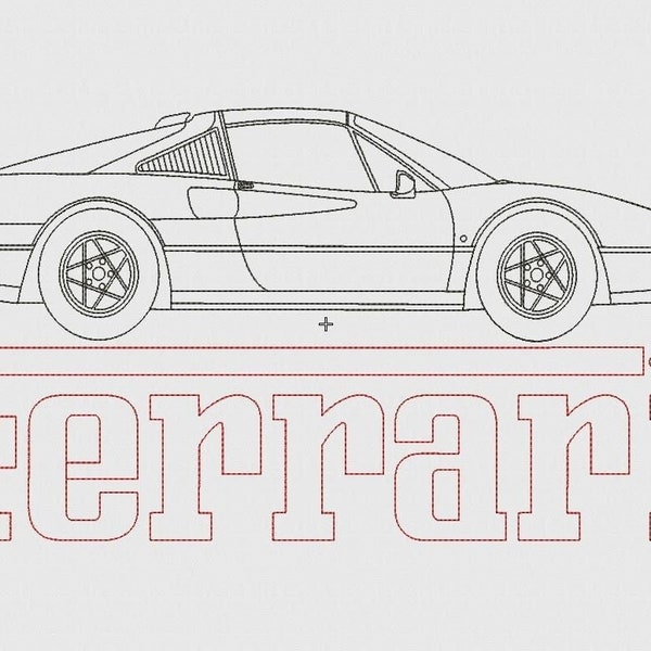 Ferrari 328 GTS embroidery design