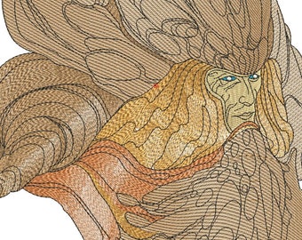 Duna, gusano de arena, diseño digital bordado Herbert