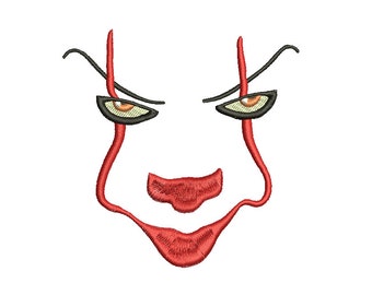 Diseño de bordado de máquina de cara de payaso Pennywise