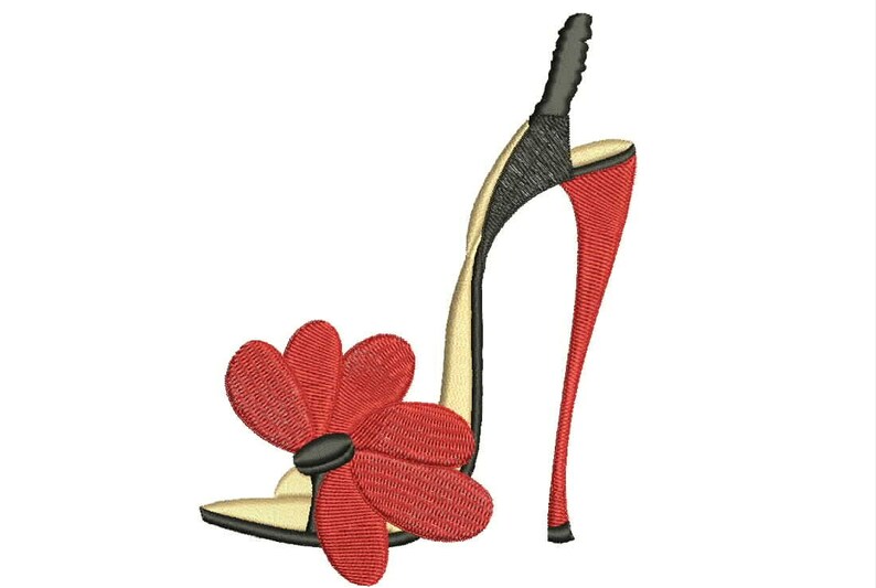 Stiletto Shoe Machine Embroidery Design Etsy