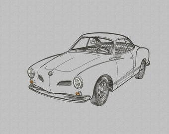 Karmann Ghia machine embroidery design