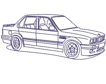 Diseño de bordado de máquina BMW E30 M3 Alpina