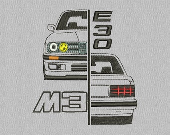 BMW E30 M3 Alpina machine embroidery design