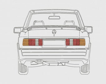 Design del ricamo della macchina Mercedes 190E