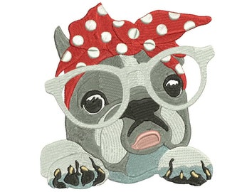 Bulldog francese Macchina ricamo design