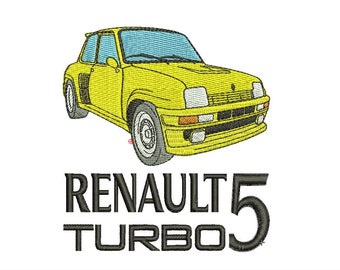 Renault 5 Turbo embroidery design