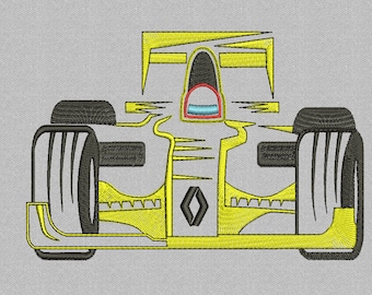 Formula 1 machine embroidery design