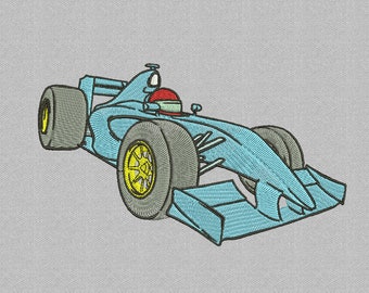 Formula 1 machine embroidery design