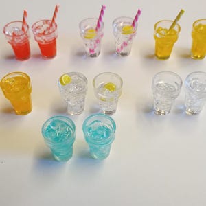 miniature glasses of water /orange juice for dolls house