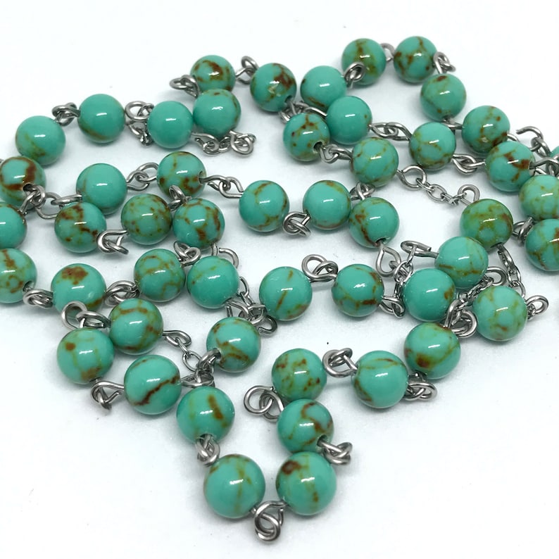 Green Turquoise Rosary image 5