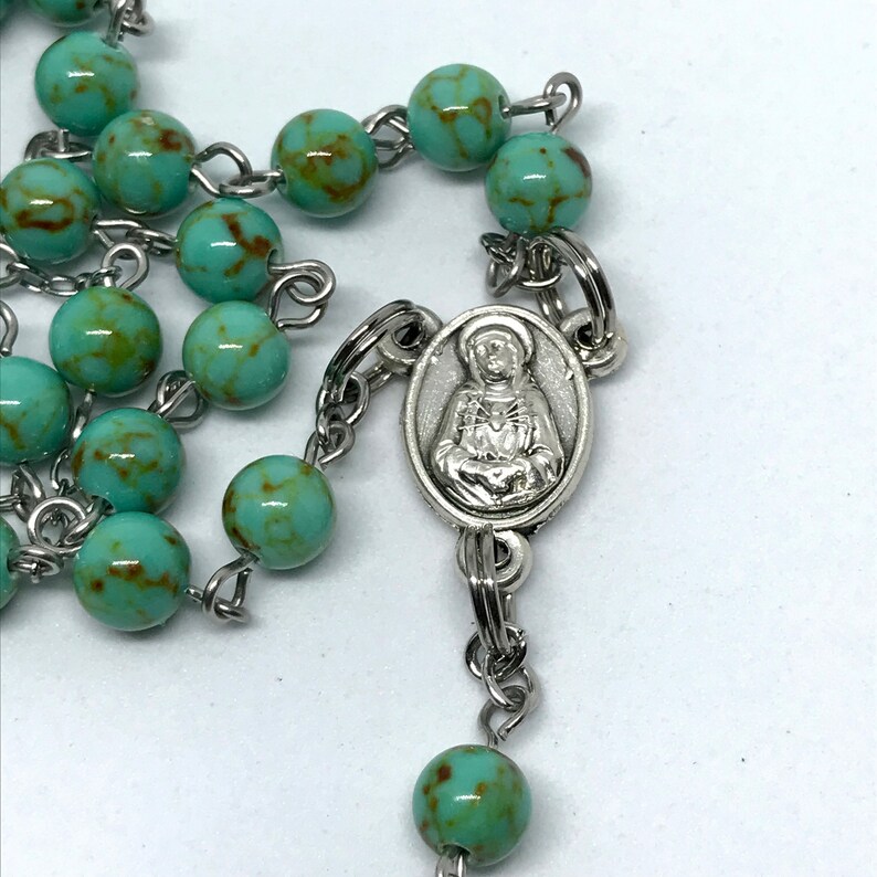 Green Turquoise Rosary image 4